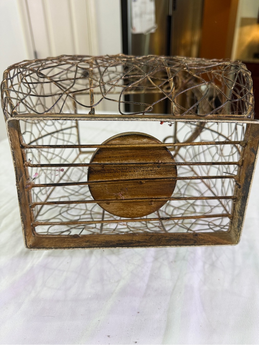 Rustic Gold Wire Lantern - Decorative Home Accent - Picture 9 of 9